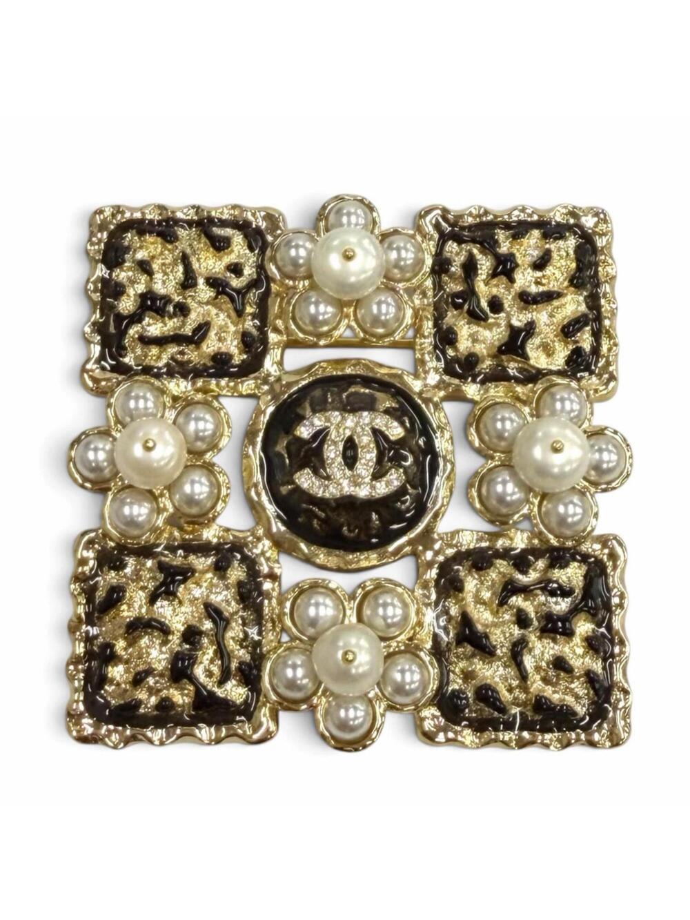 Chanel Cc Logo Brooch Gold-Tone Metal #371408C96B